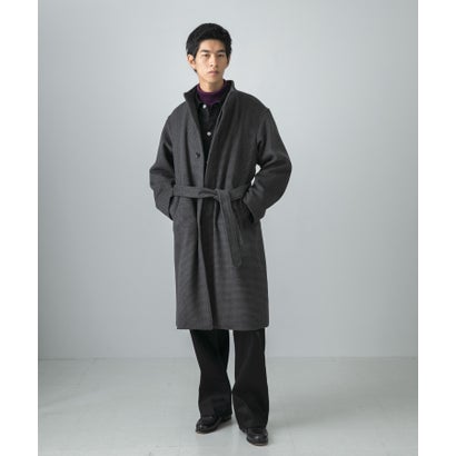 WOOL STAND COLLAR COAT （ブラウン）｜詳細画像