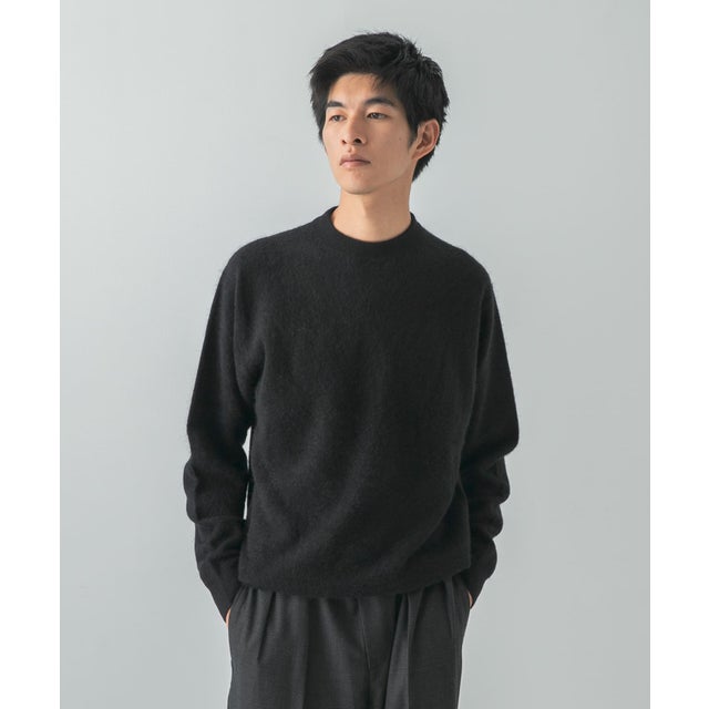 FUR WOOL CREW-NECK KNIT （ブラック）