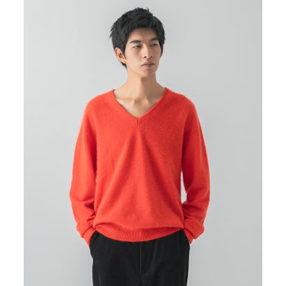FUR WOOL V-NECK KNIT （イエロー）｜詳細画像