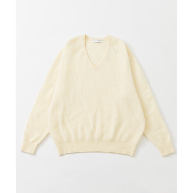 FUR WOOL V-NECK KNIT （イエロー）
