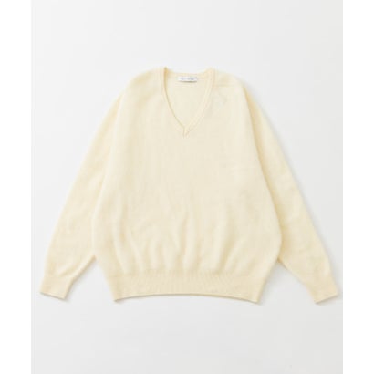 FUR WOOL V-NECK KNIT （ネイビー）｜詳細画像