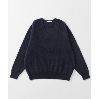 FUR WOOL V-NECK KNIT （ブラック）｜詳細画像
