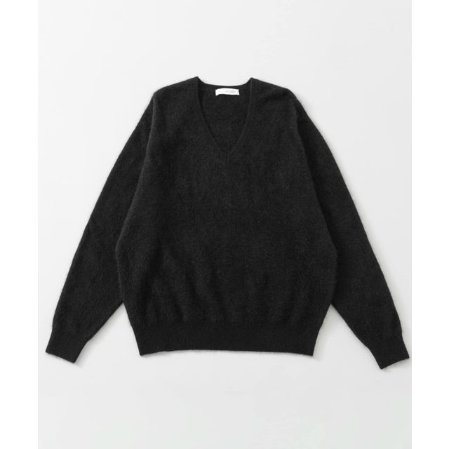 FUR WOOL V-NECK KNIT （ブラック）