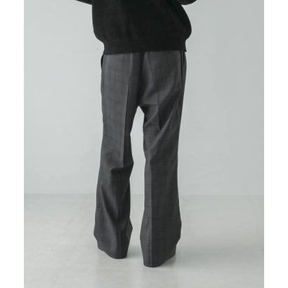 TW CHECK SEMI FLARE PANTS （ブラック）｜詳細画像