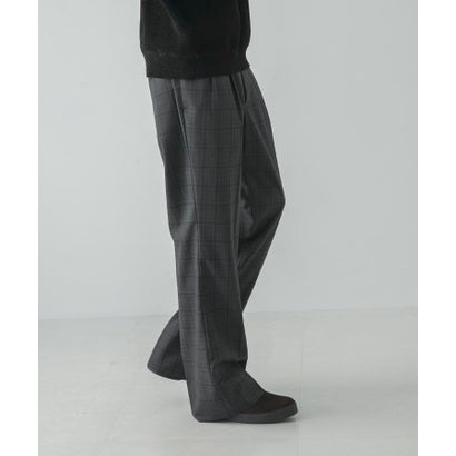 TW CHECK SEMI FLARE PANTS （ブラック）｜詳細画像