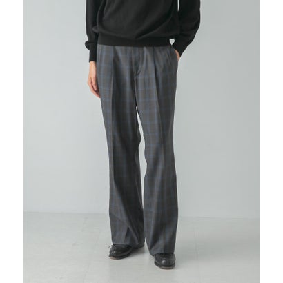 TW CHECK SEMI FLARE PANTS （ブラック）｜詳細画像