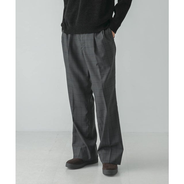 TW CHECK SEMI FLARE PANTS （ブラック）