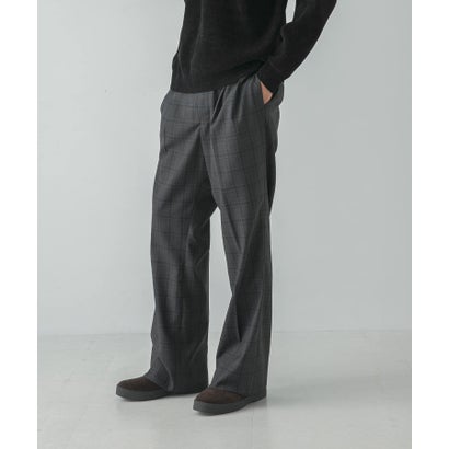 TW CHECK SEMI FLARE PANTS （チャコールグレー）｜詳細画像