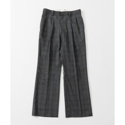 TW CHECK SEMI FLARE PANTS （チャコールグレー）｜詳細画像