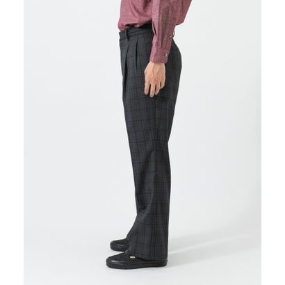 TW CHECK SEMI FLARE PANTS （チャコールグレー）｜詳細画像