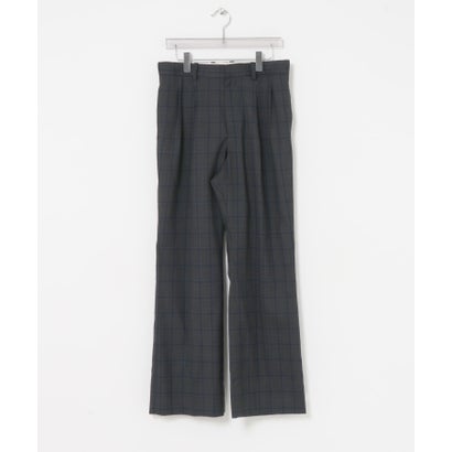 TW CHECK SEMI FLARE PANTS （チャコールグレー）｜詳細画像