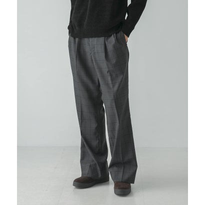 TW CHECK SEMI FLARE PANTS （チャコールグレー）｜詳細画像