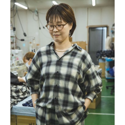 THE INDUSTRY WORKS 綿レーヨンオンブレネルシャツ （ブルー）｜詳細画像