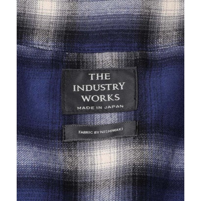 THE INDUSTRY WORKS 綿レーヨンオンブレネルノーカラージャケット （ブルー）｜詳細画像