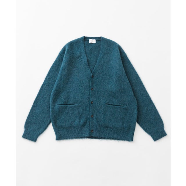 new basic MOHAIR V-NECK CARDIGAN （グリーン）