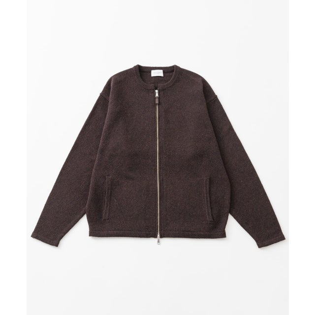 new basic ZIP UP KNIT （ブラウン）