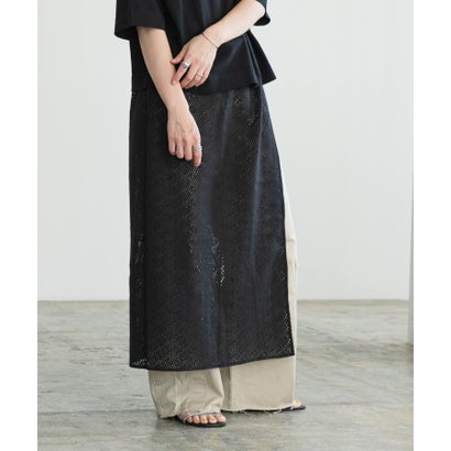 インドコットンレースストール （BLACK）｜詳細画像