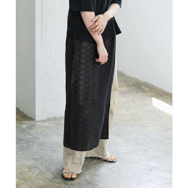 インドコットンレースストール （BLACK）
