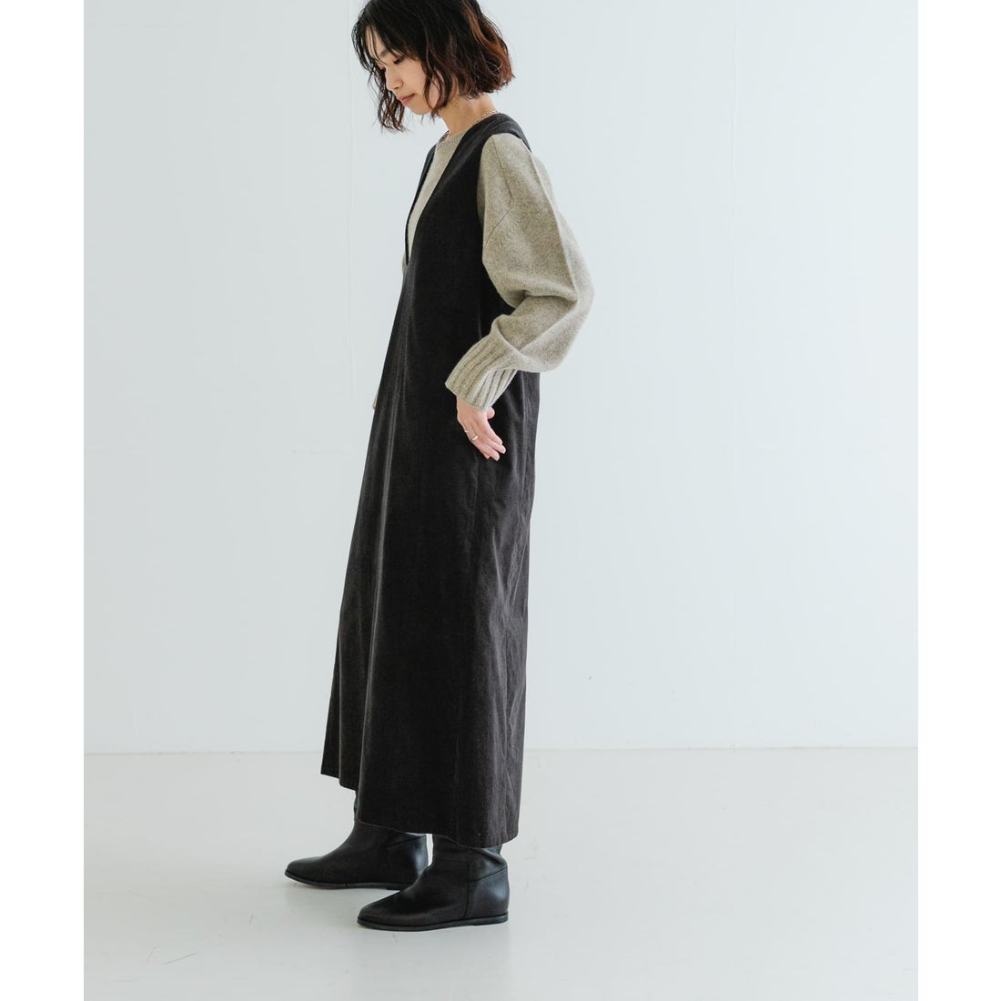 アーバンリサーチ URBAN RESEARCH Uネックコーデュロイジャンパー 