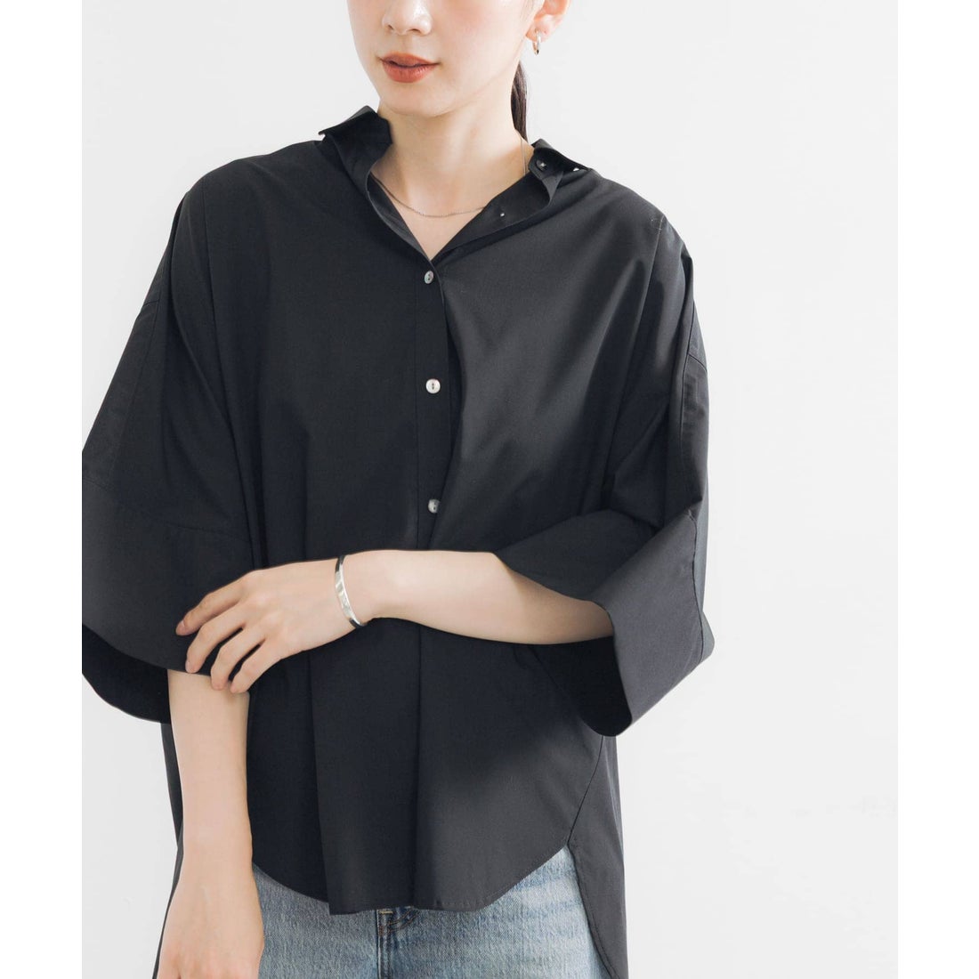 アーバンリサーチ URBAN RESEARCH ハーフスリーブシャツ （BLACK 
