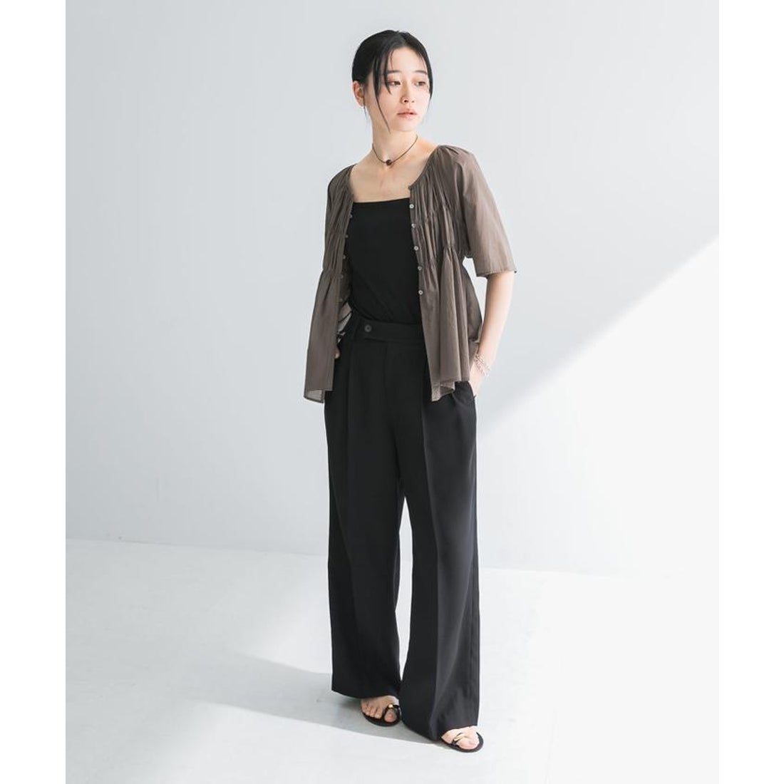 アーバンリサーチ URBAN RESEARCH コットンボイルシャーリングブラウス 