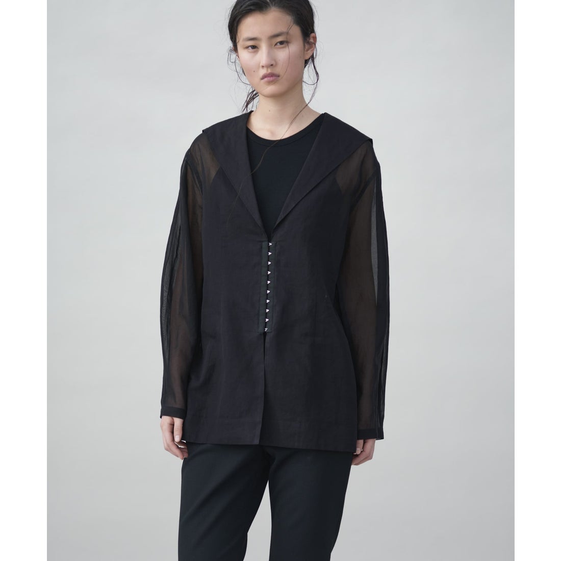 トップス URBAN RESEARCH SHEER VOILE SAILOR SHIRT アーバンリサーチ URBAN RESEARCH new basic SHEER VOILE SAILOR