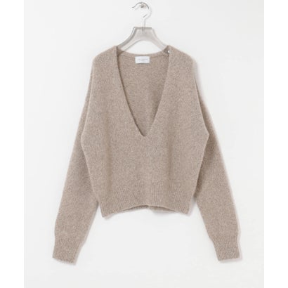 new basic CASHMERE SILK DEEP V-NECK KNIT （ブルー）｜詳細画像