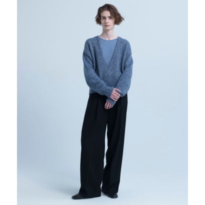 new basic CASHMERE SILK DEEP V-NECK KNIT （ベージュ）｜詳細画像