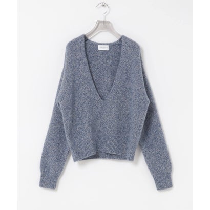 new basic CASHMERE SILK DEEP V-NECK KNIT （ベージュ）｜詳細画像