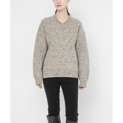 アーバンリサーチ URBAN RESEARCH new basic SPONGY NEP V-NECK KNIT （グレー）｜詳細画像
