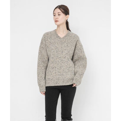 アーバンリサーチ URBAN RESEARCH new basic SPONGY NEP V-NECK KNIT （グレー）｜詳細画像