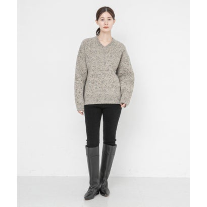 アーバンリサーチ URBAN RESEARCH new basic SPONGY NEP V-NECK KNIT （グレー）｜詳細画像