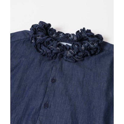 crinkle crinkle crinkle INDIGO FRILL COLLAR SHIRTS （インディゴブルー）｜詳細画像