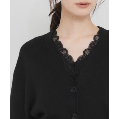 V-NECK LACE RIB TOPS （オフホワイト）｜詳細画像
