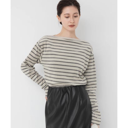 アーバンリサーチ URBAN RESEARCH VELOUR BORDER 2WAY TOPS （ブラウン）｜詳細画像