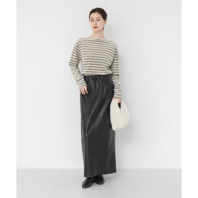 アーバンリサーチ URBAN RESEARCH VELOUR BORDER 2WAY TOPS （ブラウン）｜詳細画像
