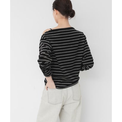 アーバンリサーチ URBAN RESEARCH VELOUR BORDER 2WAY TOPS （ブラウン）｜詳細画像