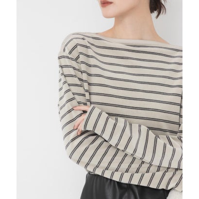 アーバンリサーチ URBAN RESEARCH VELOUR BORDER 2WAY TOPS （ブラック）｜詳細画像