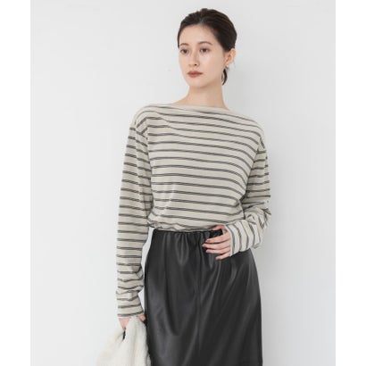 アーバンリサーチ URBAN RESEARCH VELOUR BORDER 2WAY TOPS （ブラック）｜詳細画像