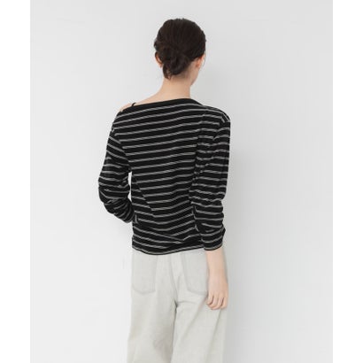 アーバンリサーチ URBAN RESEARCH VELOUR BORDER 2WAY TOPS （ブラック）｜詳細画像