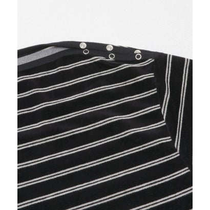 アーバンリサーチ URBAN RESEARCH VELOUR BORDER 2WAY TOPS （ブラック）｜詳細画像