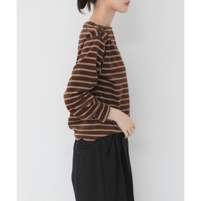 アーバンリサーチ URBAN RESEARCH VELOUR BORDER 2WAY TOPS （ブラック）｜詳細画像