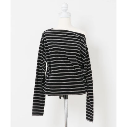 アーバンリサーチ URBAN RESEARCH VELOUR BORDER 2WAY TOPS （アイボリー）｜詳細画像