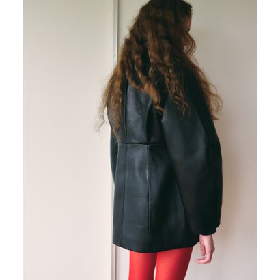 アーバンリサーチ URBAN RESEARCH Teya Fold Leather Jacket （ブラック）｜詳細画像