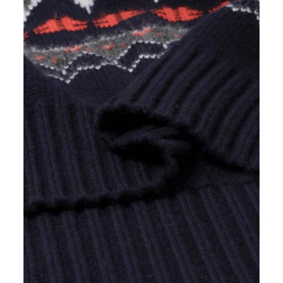 FAIRISLE HIGHNECK KNIT （ネイビー）｜詳細画像