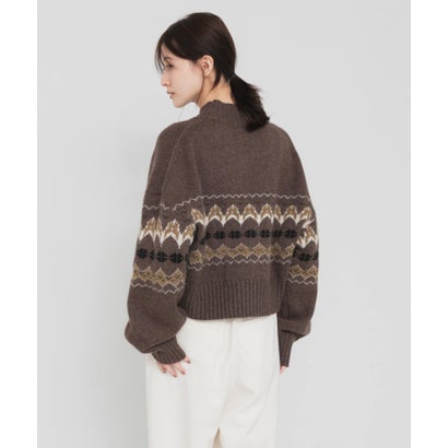 FAIRISLE HIGHNECK KNIT （ネイビー）｜詳細画像