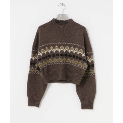 FAIRISLE HIGHNECK KNIT （ネイビー）｜詳細画像