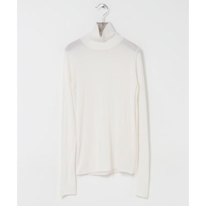 WOOL SILK TURTLENECK KNIT （オフホワイト）｜詳細画像