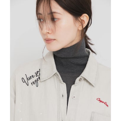 WOOL SILK TURTLENECK KNIT （オフホワイト）｜詳細画像