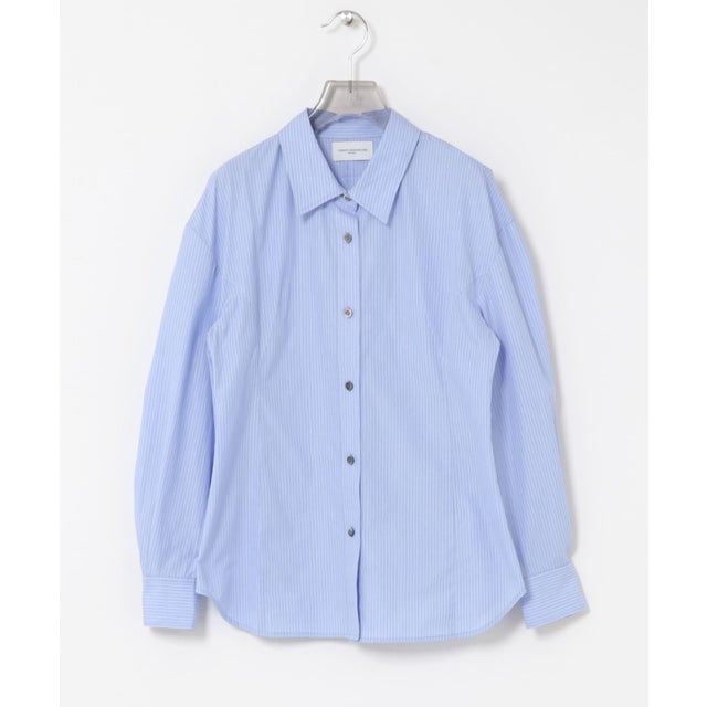 new basic FORM SLEEVE STRIPE SHIRT （ブルー）